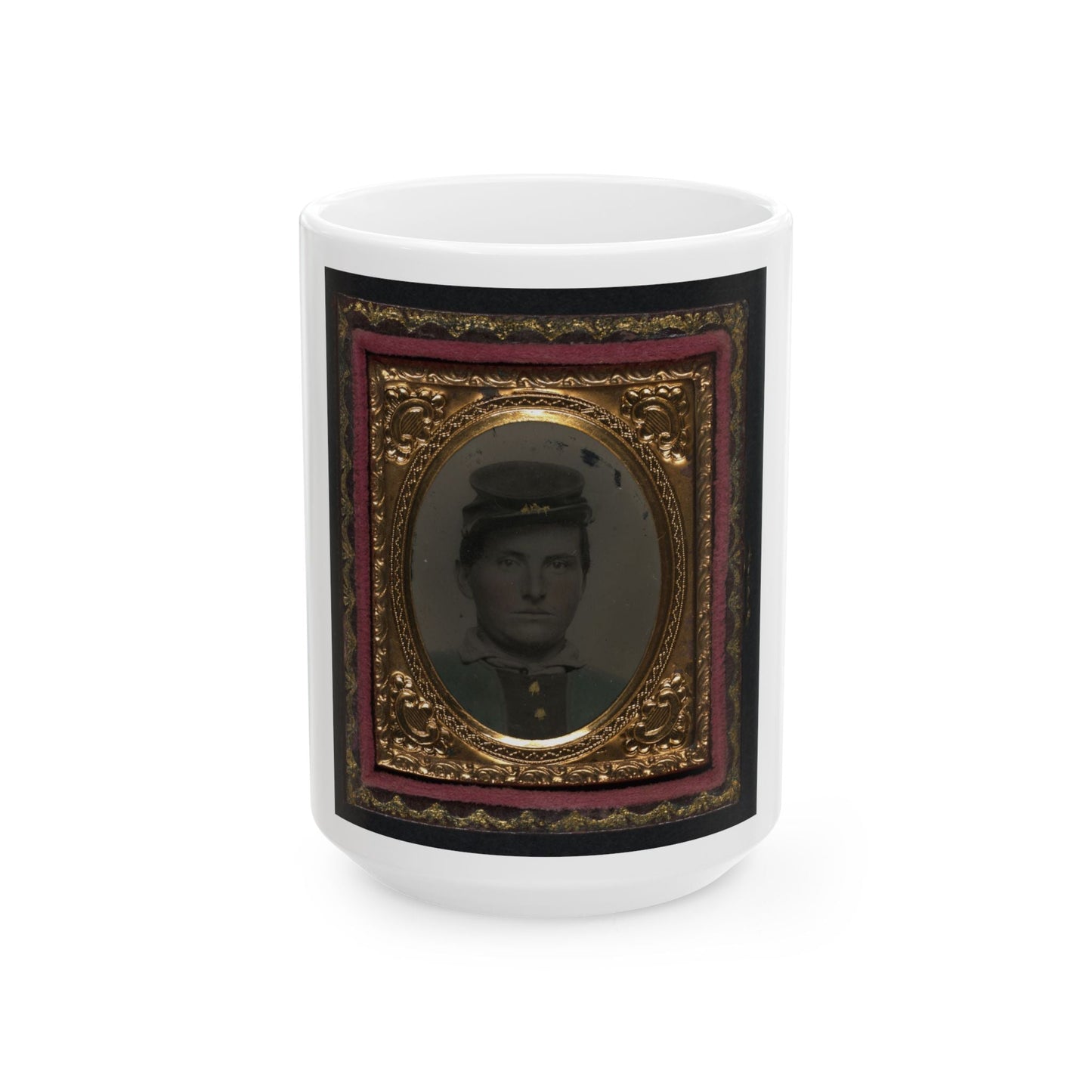 Unidentified Soldier In Forage Cap (U.S. Civil War) White Coffee Mug