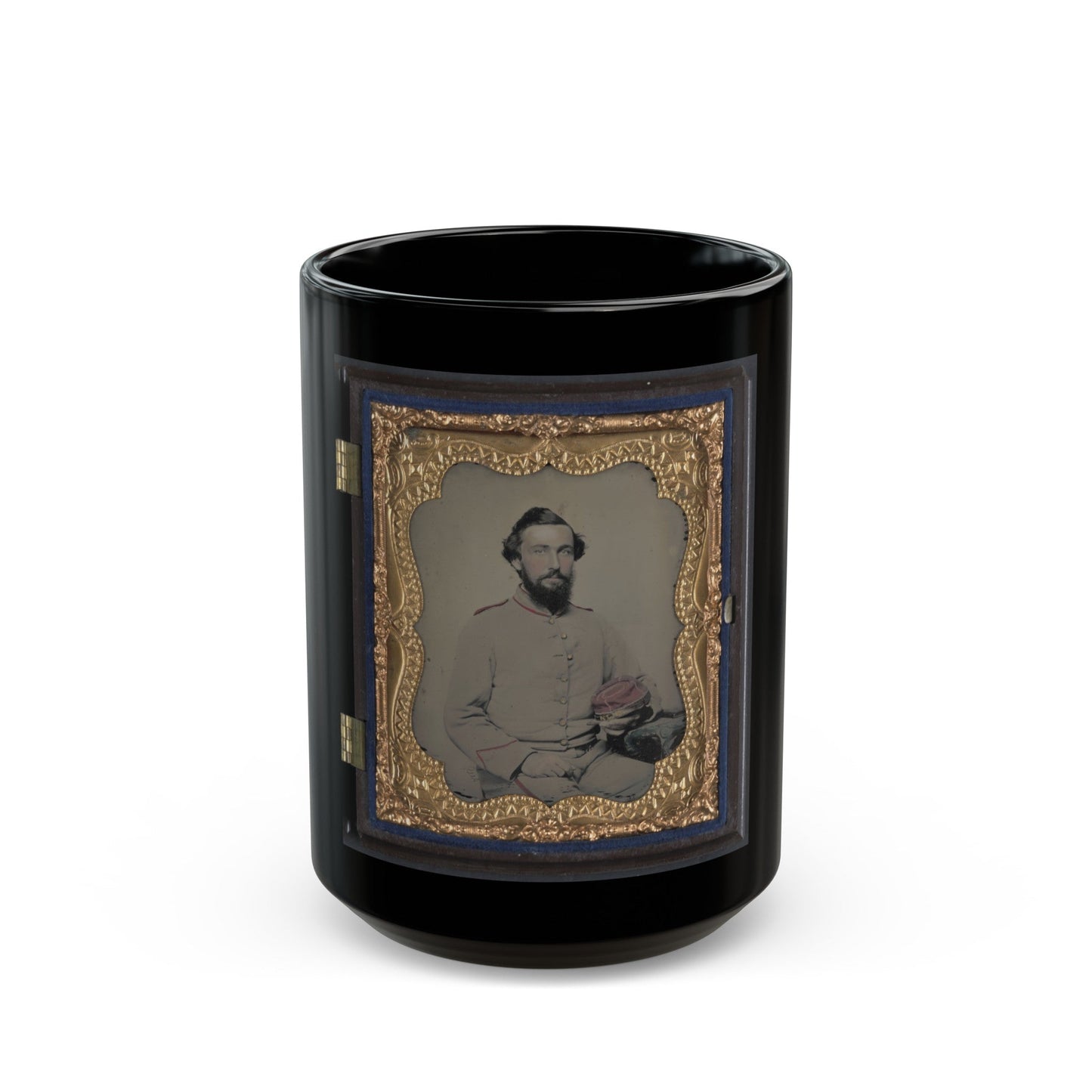 Unidentified Soldier In Norfolk Light Blues Virginia Light Artillery Battery Uniform (U.S. Civil War) Black Coffee Mug-15oz-The Sticker Space