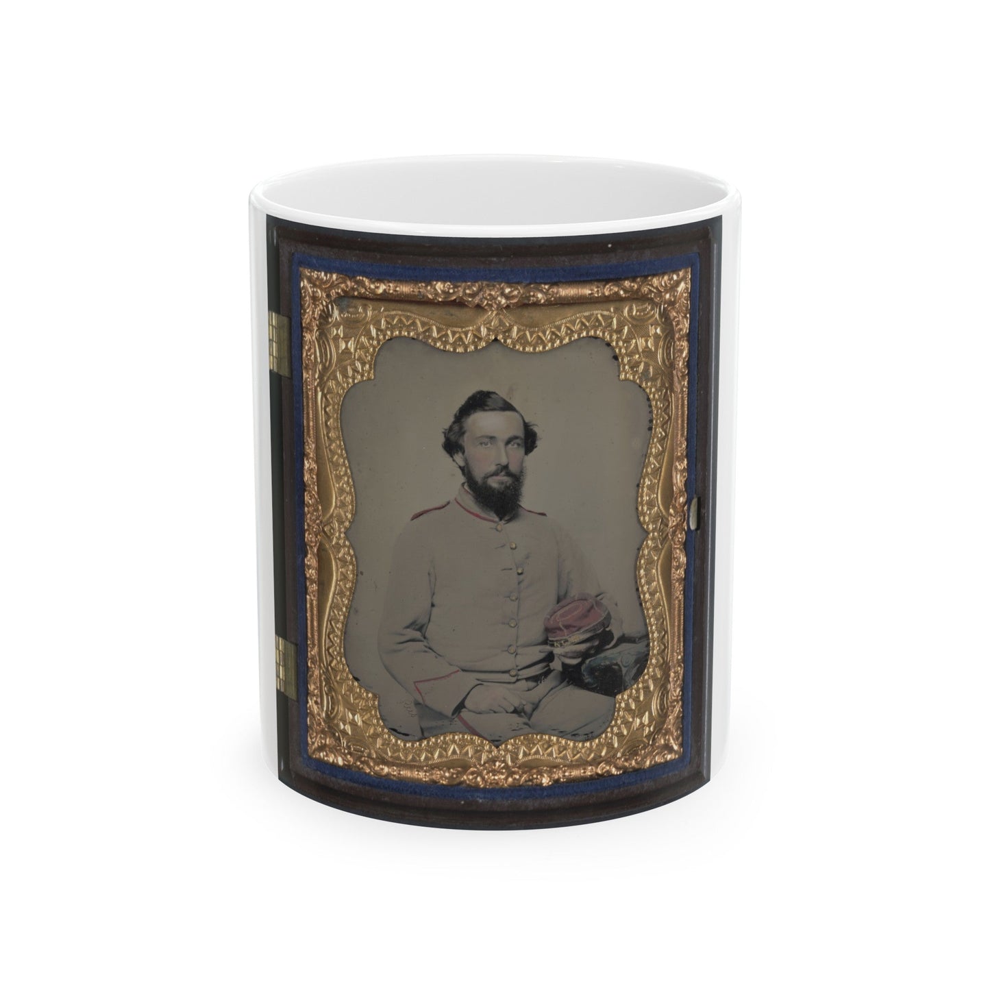 Unidentified Soldier In Norfolk Light Blues Virginia Light Artillery Battery Uniform (U.S. Civil War) White Coffee Mug-11oz-The Sticker Space