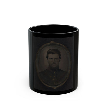 Unidentified Soldier In Pendant 001 (U.S. Civil War) Black Coffee Mug-11oz-The Sticker Space