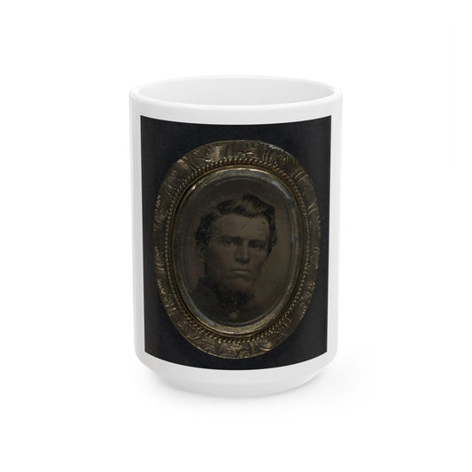 Unidentified Soldier In Pendant (U.S. Civil War) White Coffee Mug-15oz-The Sticker Space