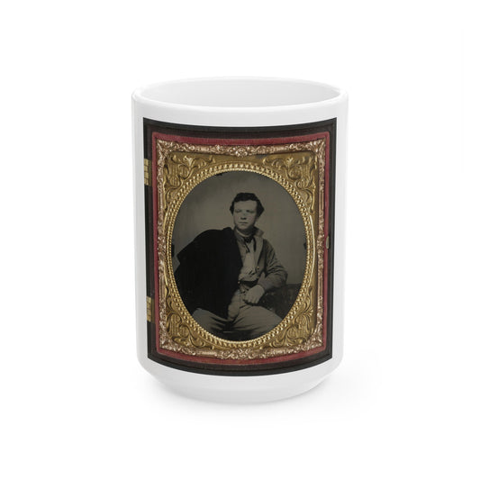 Unidentified Soldier In Richmond Howitzers Uniform (U.S. Civil War) White Coffee Mug-15oz-The Sticker Space