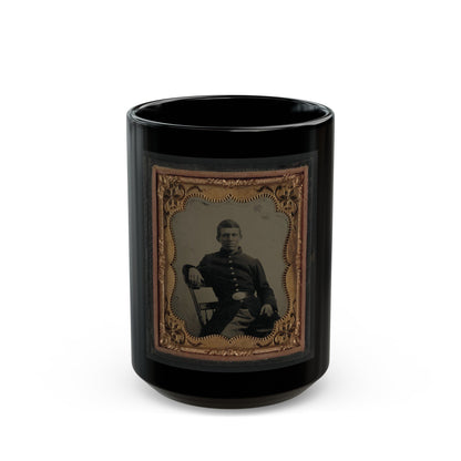 Unidentified Soldier In Uniform 001 (U.S. Civil War) Black Coffee Mug-15oz-The Sticker Space