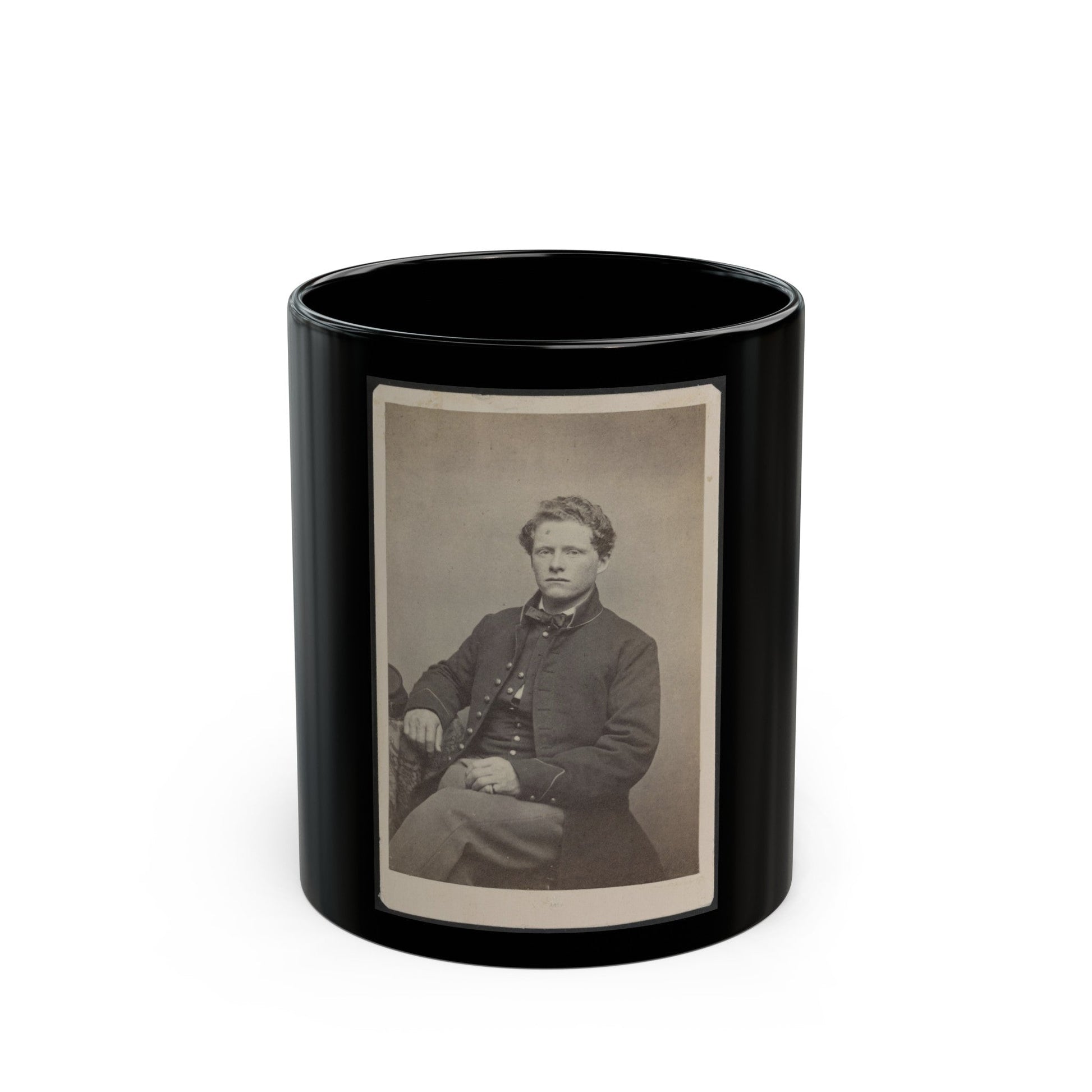 Unidentified Soldier In Uniform 002 (U.S. Civil War) Black Coffee Mug-11oz-The Sticker Space