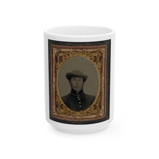 Unidentified Soldier In Uniform And Hat (U.S. Civil War) White Coffee Mug-15oz-The Sticker Space