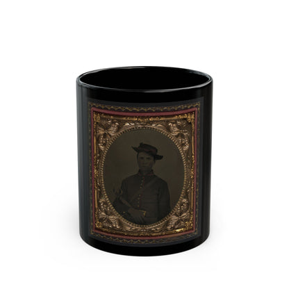 Unidentified Soldier In Union Artillery Uniform With Sword (U.S. Civil War) Black Coffee Mug-11oz-The Sticker Space