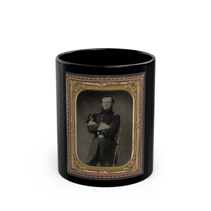 Unidentified Soldier In Union Assistant Surgeon Uniform With Ames Medical Sword (U.S. Civil War) Black Coffee Mug-11oz-The Sticker Space