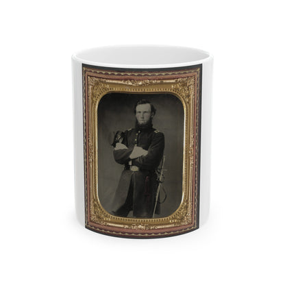 Unidentified Soldier In Union Assistant Surgeon Uniform With Ames Medical Sword (U.S. Civil War) White Coffee Mug-11oz-The Sticker Space