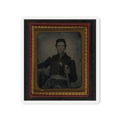 Unidentified Soldier In Union Captain's Uniform With Artillery Saber (U.S. Civil War) Refrigerator Magnet 2 Inch Die-Cut - The Sticker Space