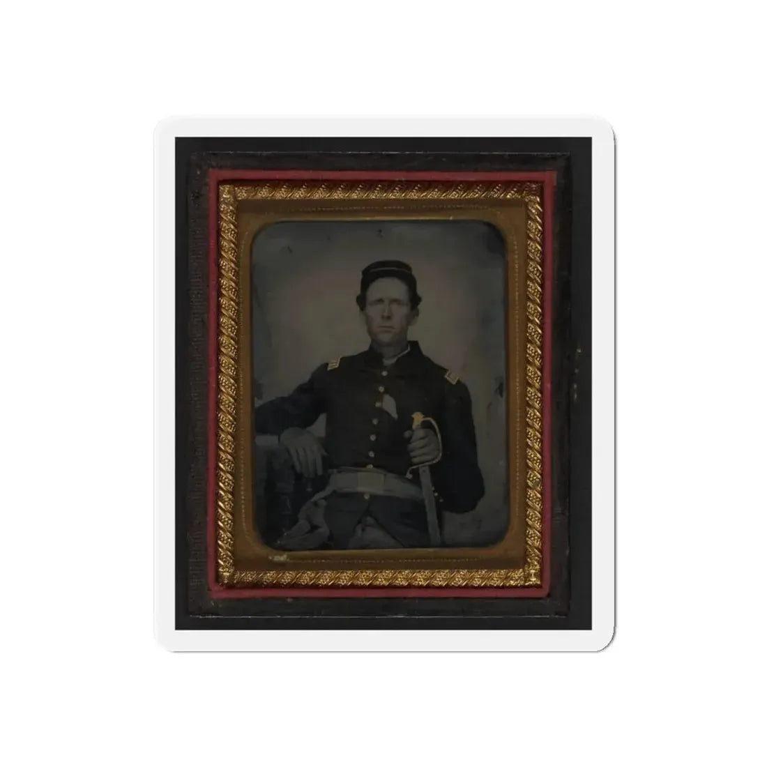Unidentified Soldier In Union Captain's Uniform With Artillery Saber (U.S. Civil War) Refrigerator Magnet 6 Inch Die-Cut - The Sticker Space