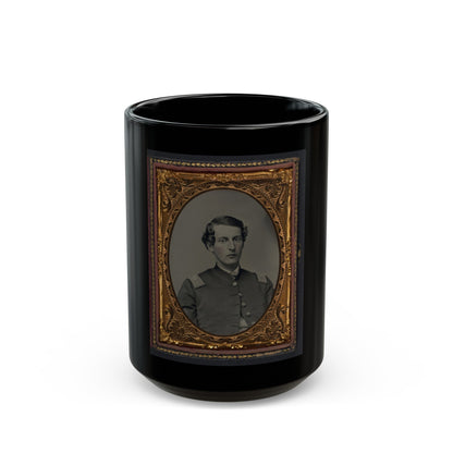 Unidentified Soldier In Union Captain's Shell Jacket (U.S. Civil War) Black Coffee Mug-15oz-The Sticker Space