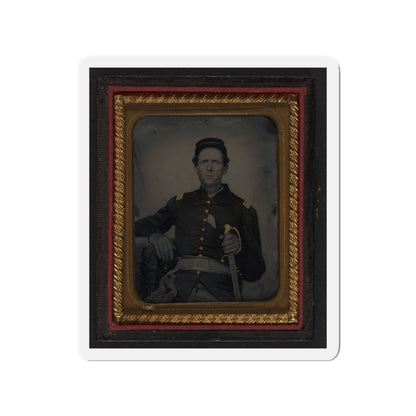 Unidentified Soldier In Union Captain's Uniform With Artillery Saber (U.S. Civil War) Refrigerator Magnet-3" x 3"-The Sticker Space