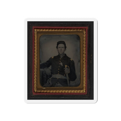 Unidentified Soldier In Union Captain's Uniform With Artillery Saber (U.S. Civil War) Refrigerator Magnet-5" x 5"-The Sticker Space