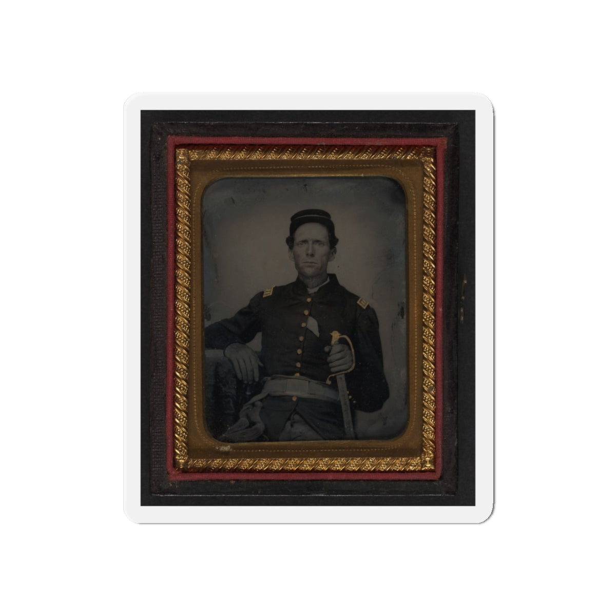 Unidentified Soldier In Union Captain's Uniform With Artillery Saber (U.S. Civil War) Refrigerator Magnet-6 × 6"-The Sticker Space