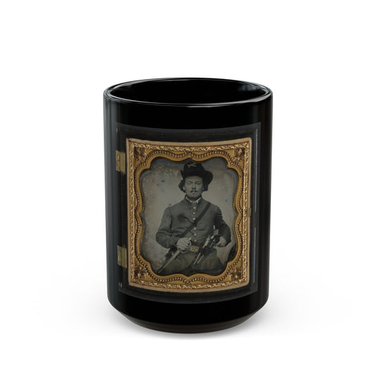 Unidentified Soldier In Union Cavalry Uniform With Colt Dragoon Revolvers And Sword (U.S. Civil War) Black Coffee Mug-15oz-The Sticker Space