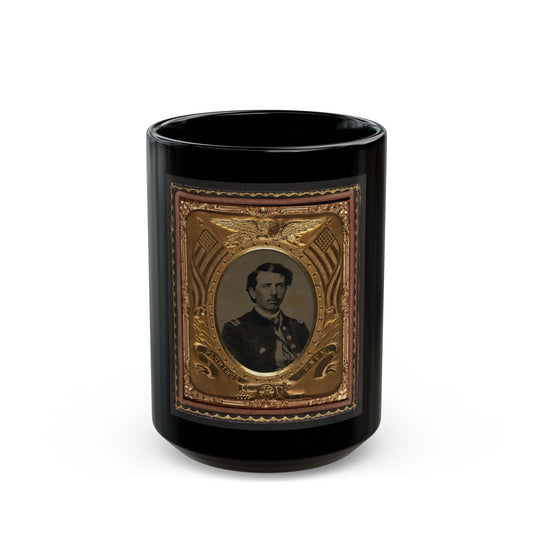 Unidentified Soldier In Union First Lieutenant Uniform With Badge Of 14th Corps Army Of The Cumberland (U.S. Civil War) Black Coffee Mug-15oz-The Sticker Space