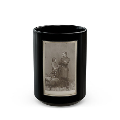 Unidentified Soldier In Union First Lieutenant's Uniform And Child In Zouave Uniform With Model 1860 Cavalry Saber (U.S. Civil War) Black Coffee Mug-15oz-The Sticker Space