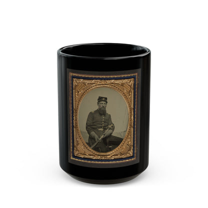 Unidentified Soldier In Union First Lieutenant's Uniform With U.S. Model 1850 Staff And Field Officer's Sword (U.S. Civil War) Black Coffee Mug-15oz-The Sticker Space