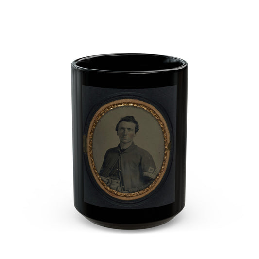 Unidentified Soldier In Union First Sergeant's Uniform (U.S. Civil War) Black Coffee Mug-15oz-The Sticker Space