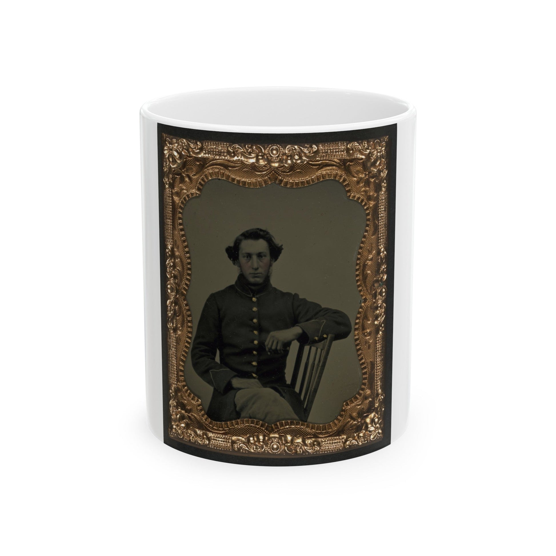 Unidentified Soldier In Union Frock Coat (U.S. Civil War) White Coffee Mug-11oz-The Sticker Space