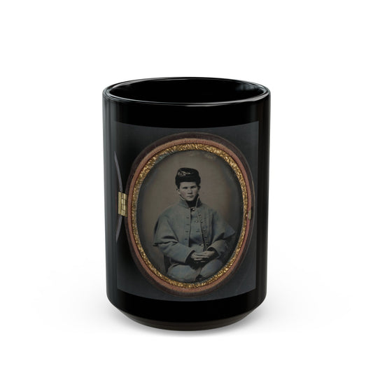 Unidentified Soldier In Union Great Coat (U.S. Civil War) Black Coffee Mug-15oz-The Sticker Space