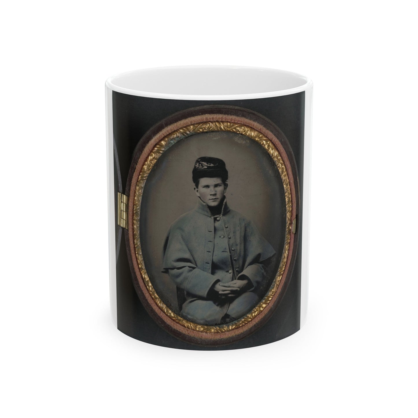 Unidentified Soldier In Union Great Coat (U.S. Civil War) White Coffee Mug-11oz-The Sticker Space