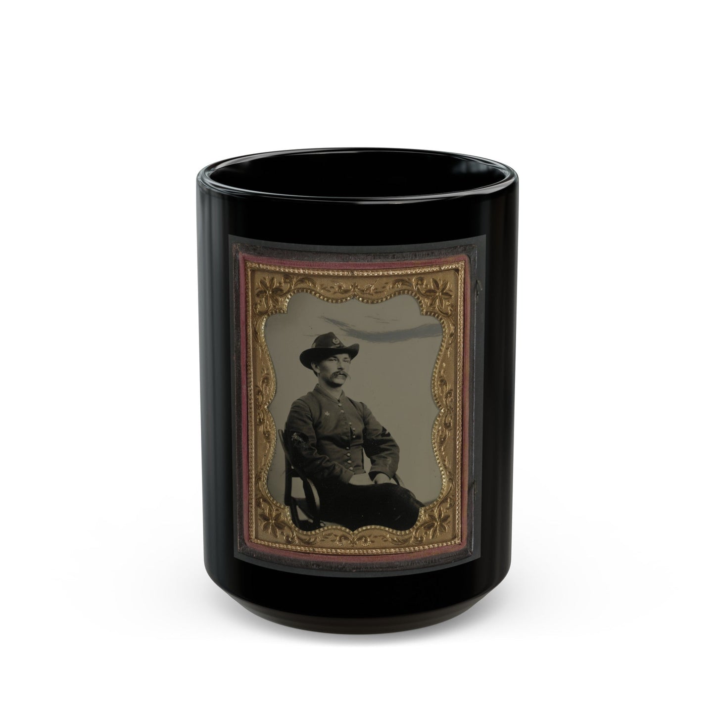 Unidentified Soldier In Union Hospital Steward Uniform (U.S. Civil War) Black Coffee Mug-15oz-The Sticker Space