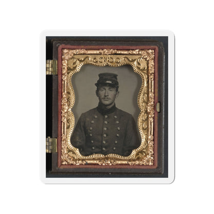 Unidentified Soldier In Union Jacket With Massachusetts State Seal Buttons (U.S. Civil War) Refrigerator Magnet-4" x 4"-The Sticker Space