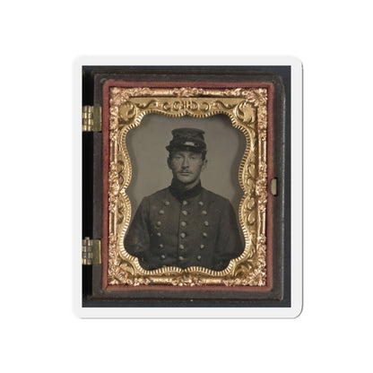 Unidentified Soldier In Union Jacket With Massachusetts State Seal Buttons (U.S. Civil War) Refrigerator Magnet-5" x 5"-The Sticker Space