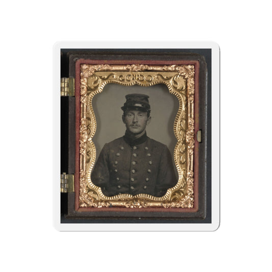 Unidentified Soldier In Union Jacket With Massachusetts State Seal Buttons (U.S. Civil War) Refrigerator Magnet-6 × 6"-The Sticker Space