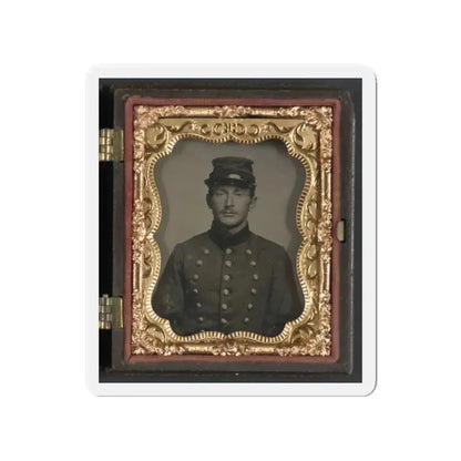 Unidentified Soldier In Union Jacket With Massachusetts State Seal Buttons (U.S. Civil War) Refrigerator Magnet 4 Inch Die-Cut - The Sticker Space