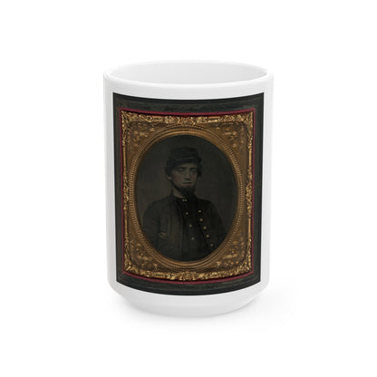 Unidentified Soldier In Union Kepi And Sack Coat (U.S. Civil War) White Coffee Mug-15oz-The Sticker Space