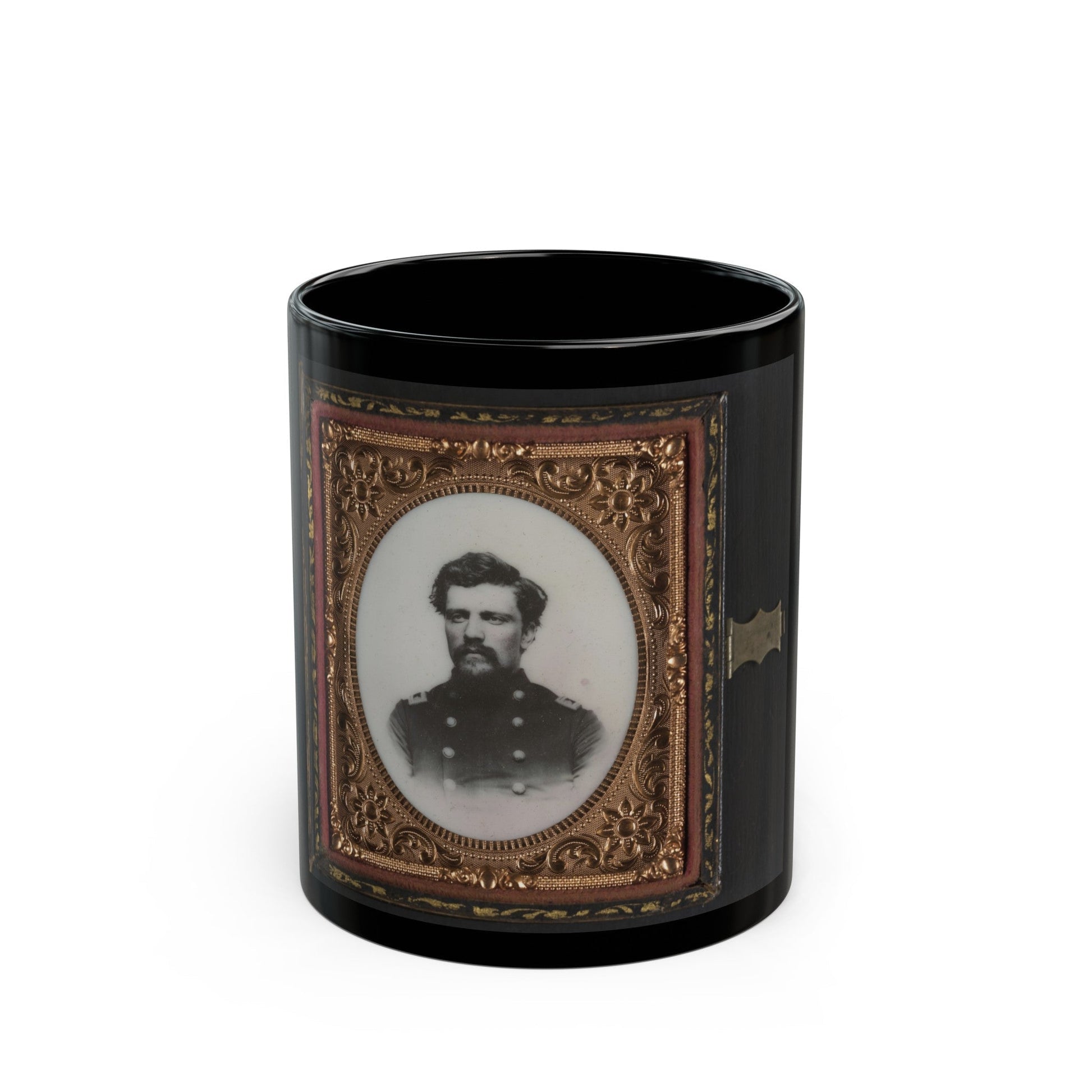 Unidentified Soldier In Union Major Or Lieutenant Colonel's Uniform (U.S. Civil War) Black Coffee Mug-11oz-The Sticker Space