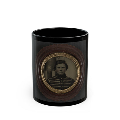 Unidentified Soldier In Union Musician's Uniform (U.S. Civil War) Black Coffee Mug-11oz-The Sticker Space