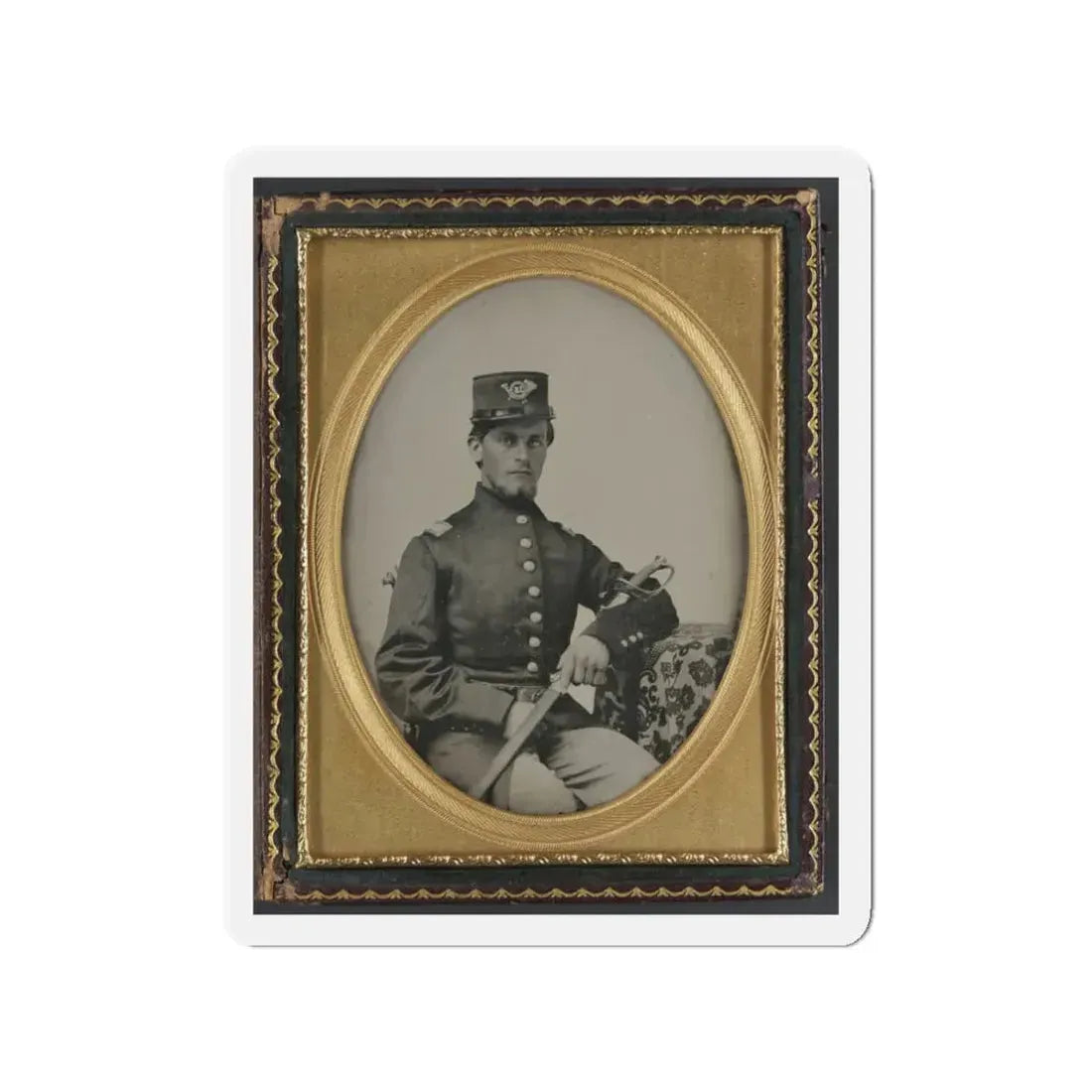 Unidentified Soldier In Union Officer's Uniform With Sword (U.S. Civil War) Refrigerator Magnet 3 Inch Die-Cut - The Sticker Space