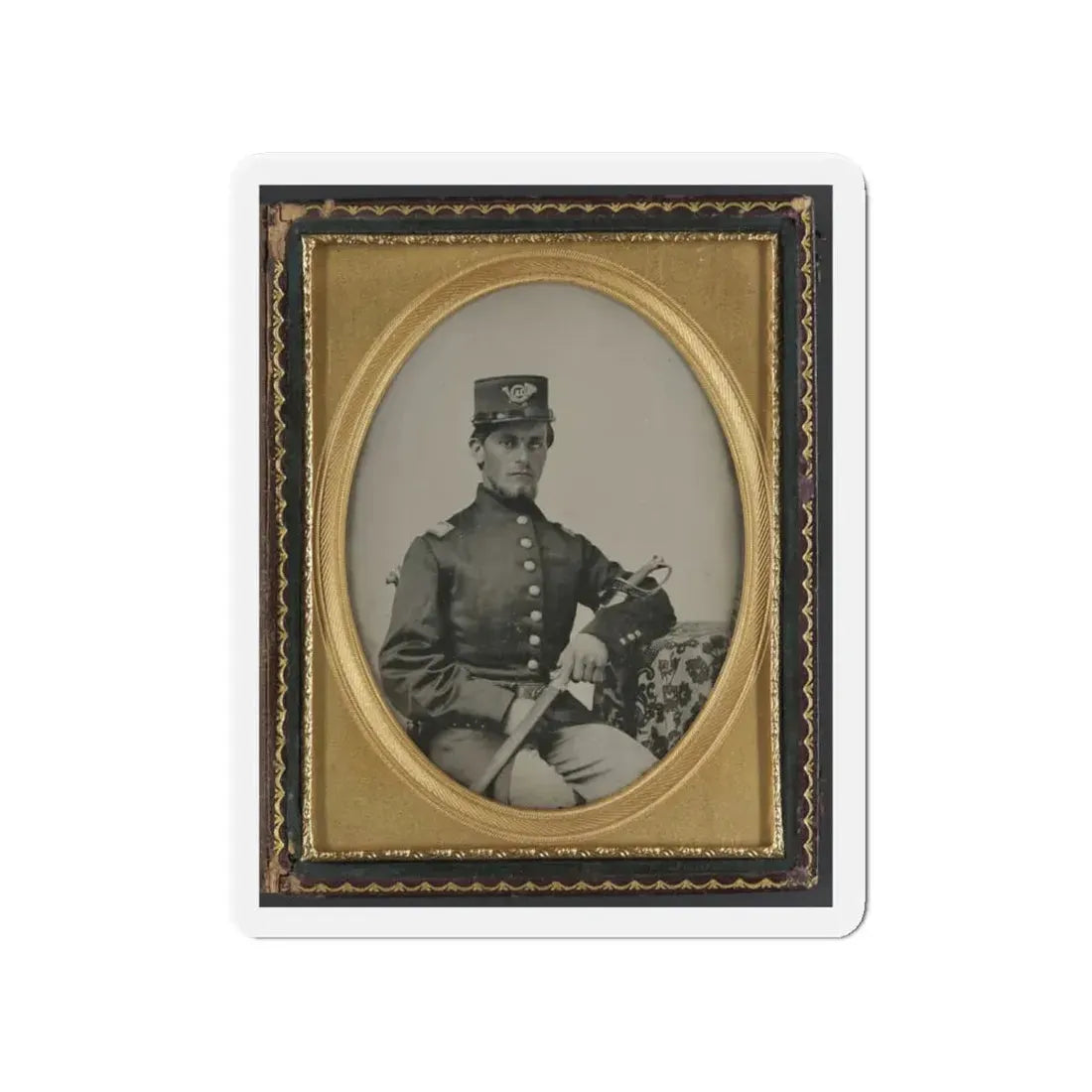 Unidentified Soldier In Union Officer's Uniform With Sword (U.S. Civil War) Refrigerator Magnet 4 Inch Die-Cut - The Sticker Space