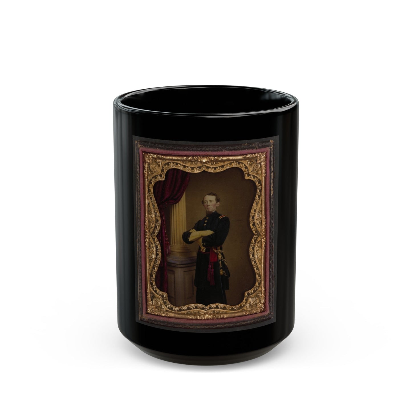 Unidentified Soldier In Union Officer's Uniform (U.S. Civil War) Black Coffee Mug-15oz-The Sticker Space