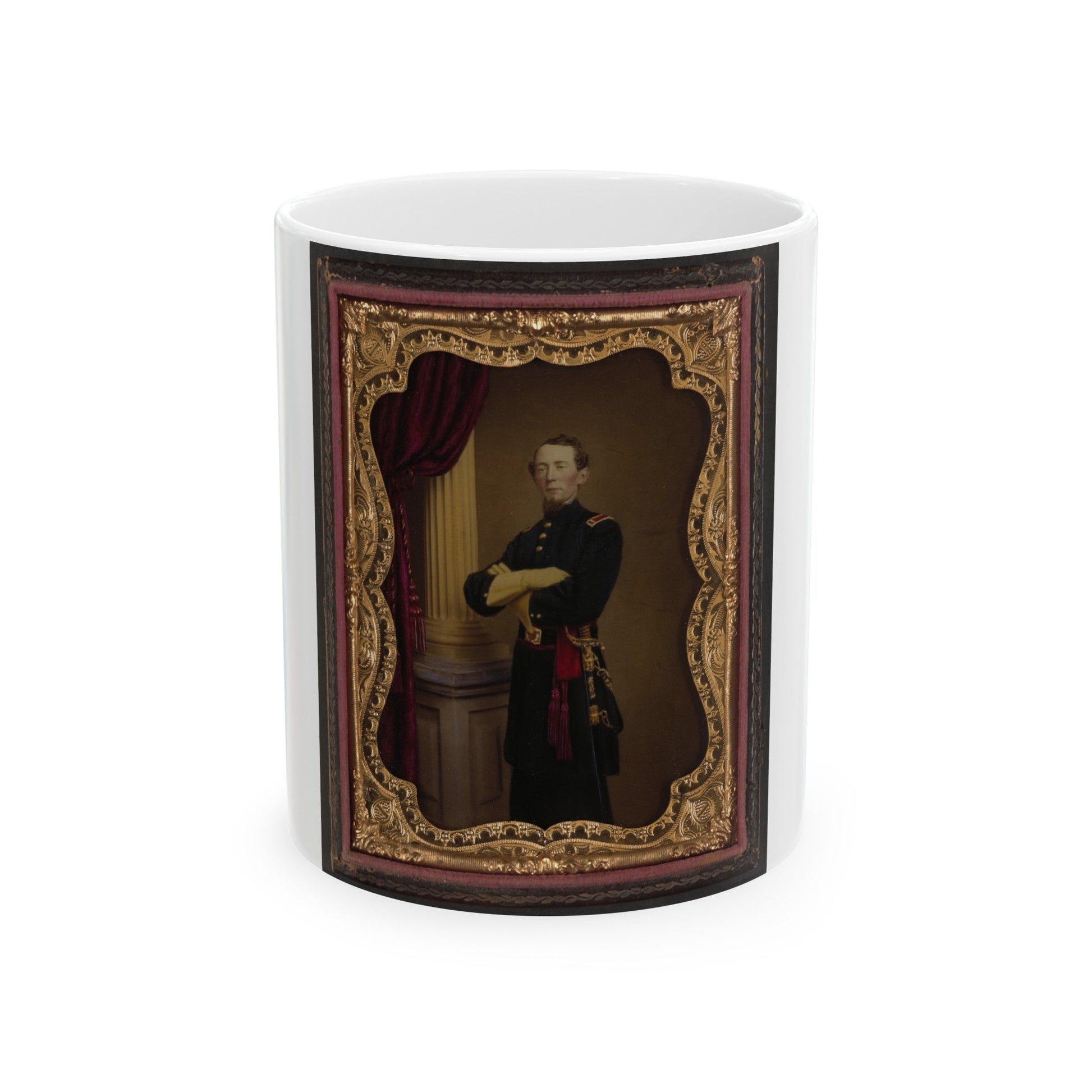 Unidentified Soldier In Union Officer's Uniform (U.S. Civil War) White Coffee Mug-11oz-The Sticker Space