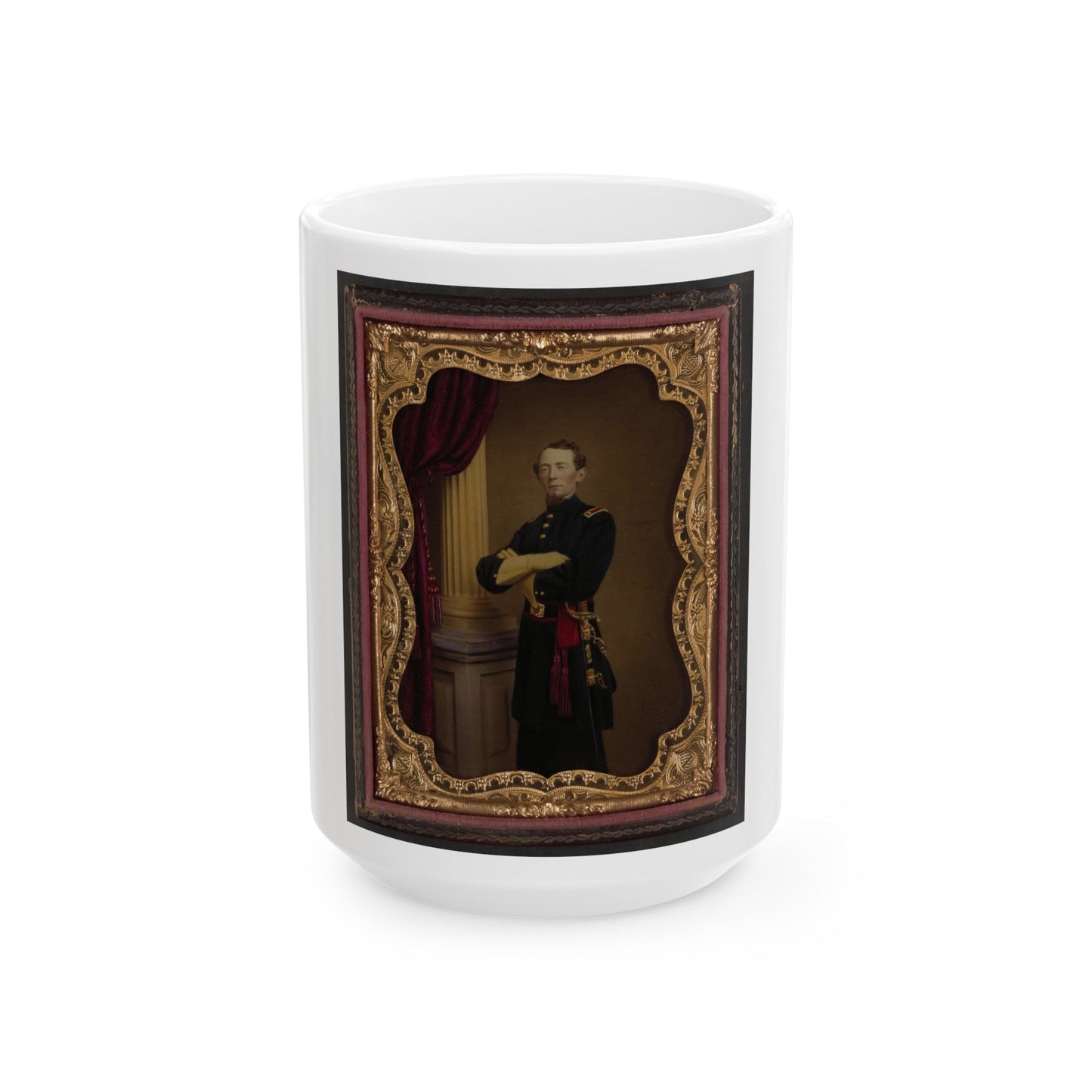 Unidentified Soldier In Union Officer's Uniform (U.S. Civil War) White Coffee Mug-15oz-The Sticker Space