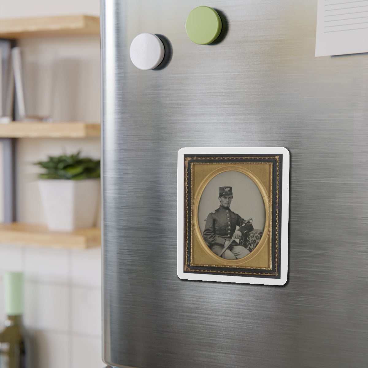 Unidentified Soldier In Union Officer's Uniform With Sword (U.S. Civil War) Refrigerator Magnet-The Sticker Space