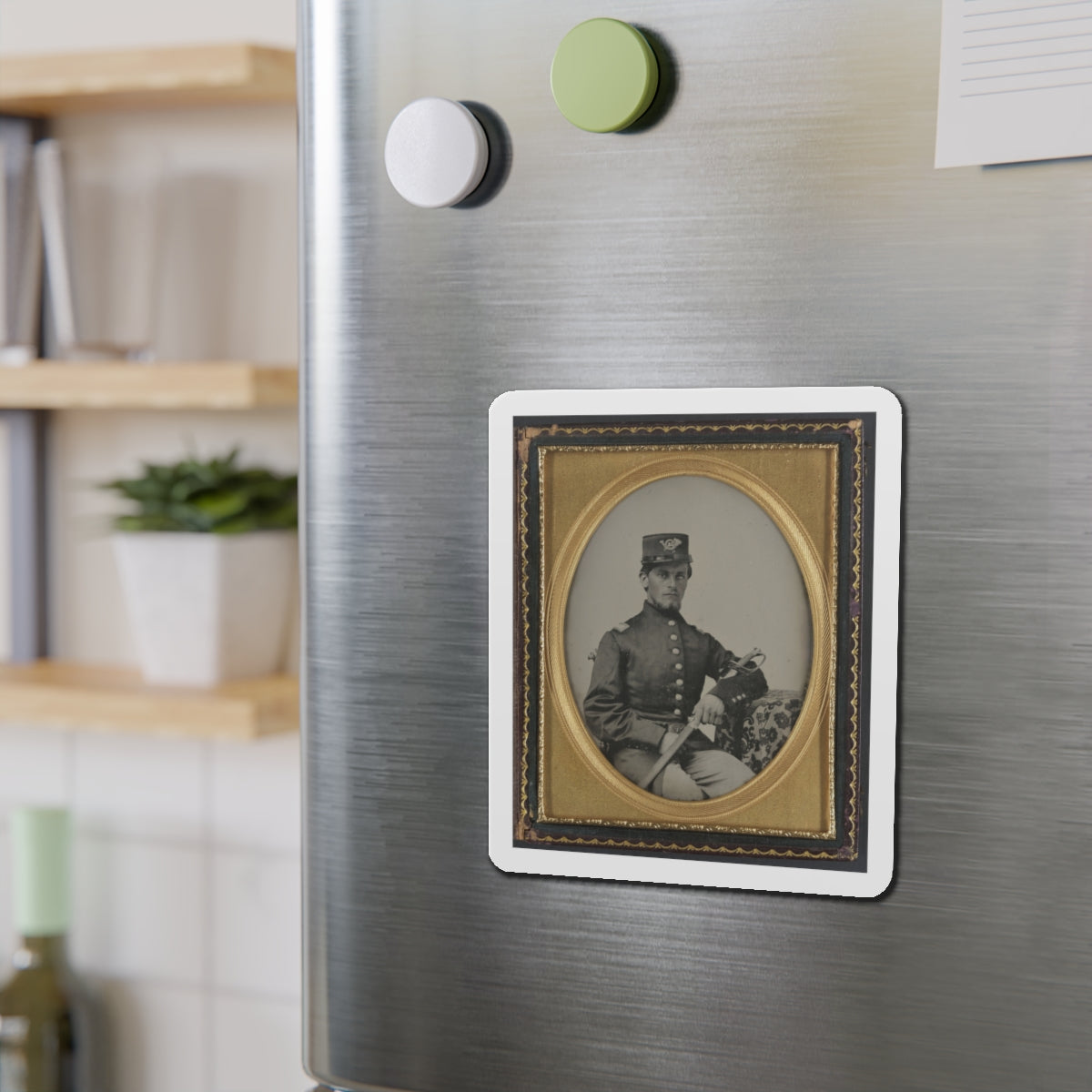 Unidentified Soldier In Union Officer's Uniform With Sword (U.S. Civil War) Refrigerator Magnet-The Sticker Space