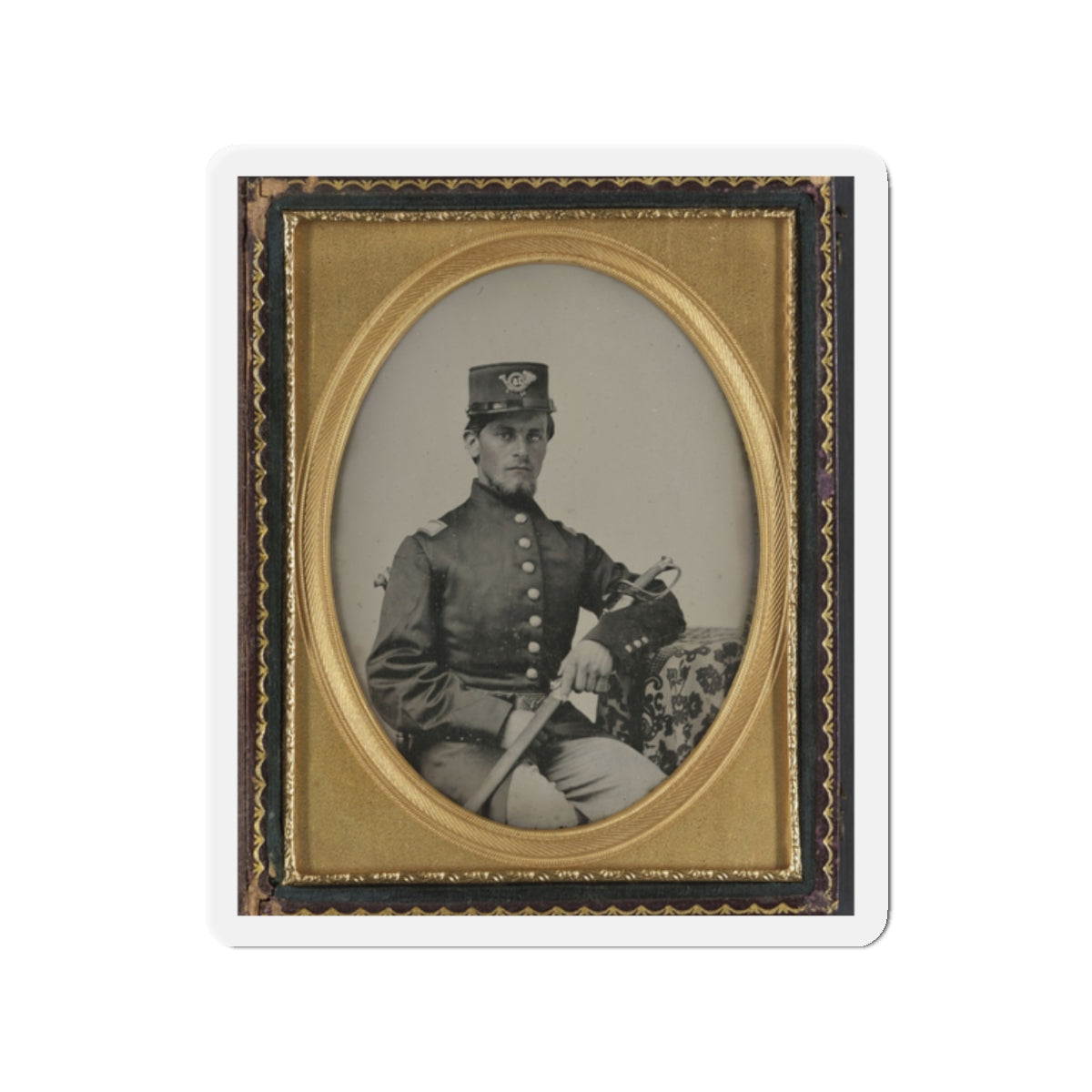 Unidentified Soldier In Union Officer's Uniform With Sword (U.S. Civil War) Refrigerator Magnet-2" x 2"-The Sticker Space