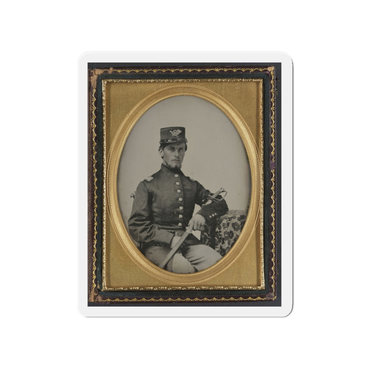 Unidentified Soldier In Union Officer's Uniform With Sword (U.S. Civil War) Refrigerator Magnet-4" x 4"-The Sticker Space