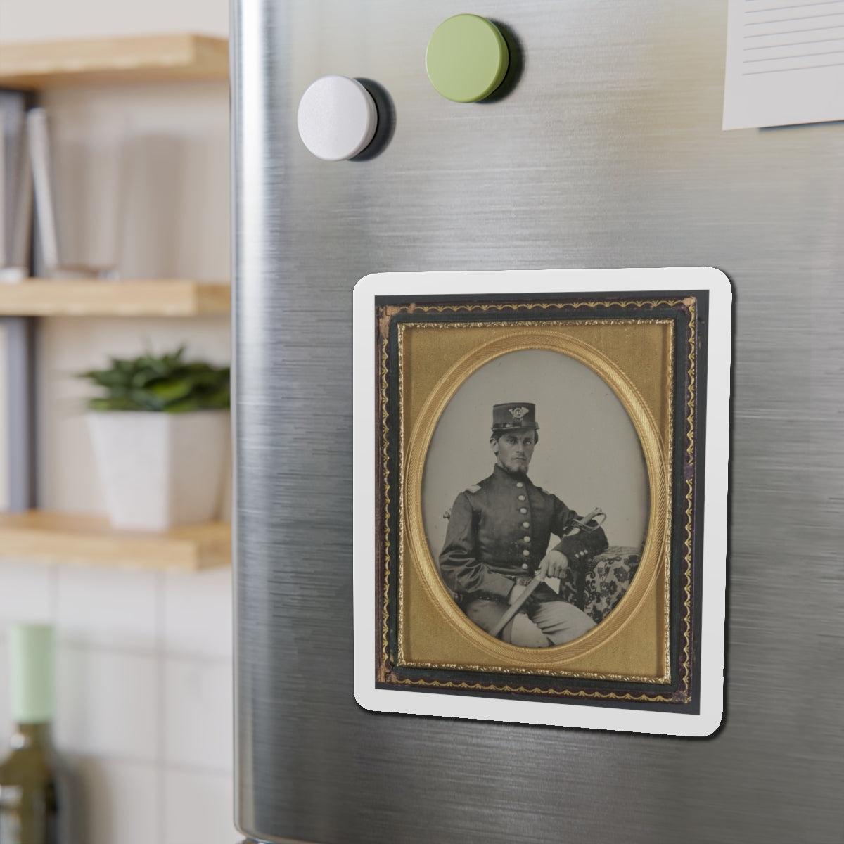 Unidentified Soldier In Union Officer's Uniform With Sword (U.S. Civil War) Refrigerator Magnet-The Sticker Space