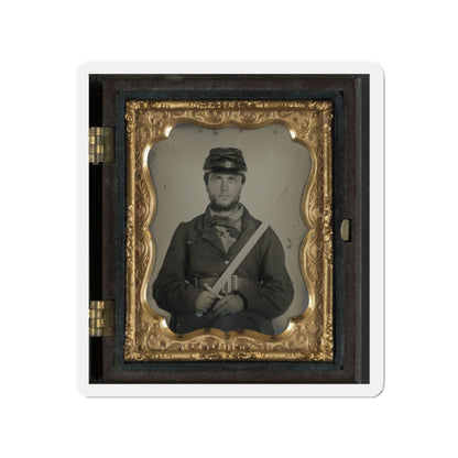 Unidentified Soldier In Union Rifleman Uniform With Saber Bayonet (U.S. Civil War) Refrigerator Magnet-2" x 2"-The Sticker Space