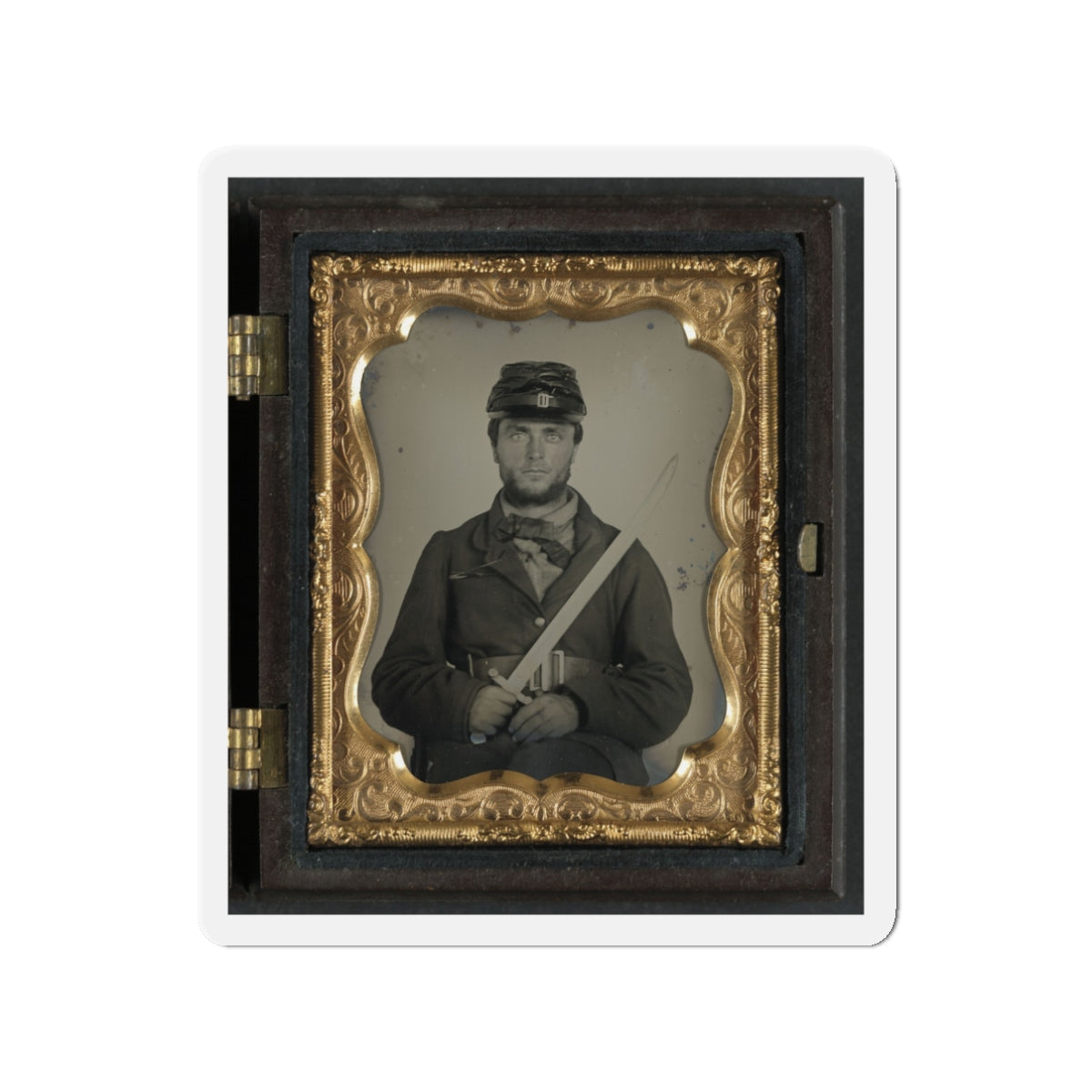 Unidentified Soldier In Union Rifleman Uniform With Saber Bayonet (U.S. Civil War) Refrigerator Magnet-3" x 3"-The Sticker Space