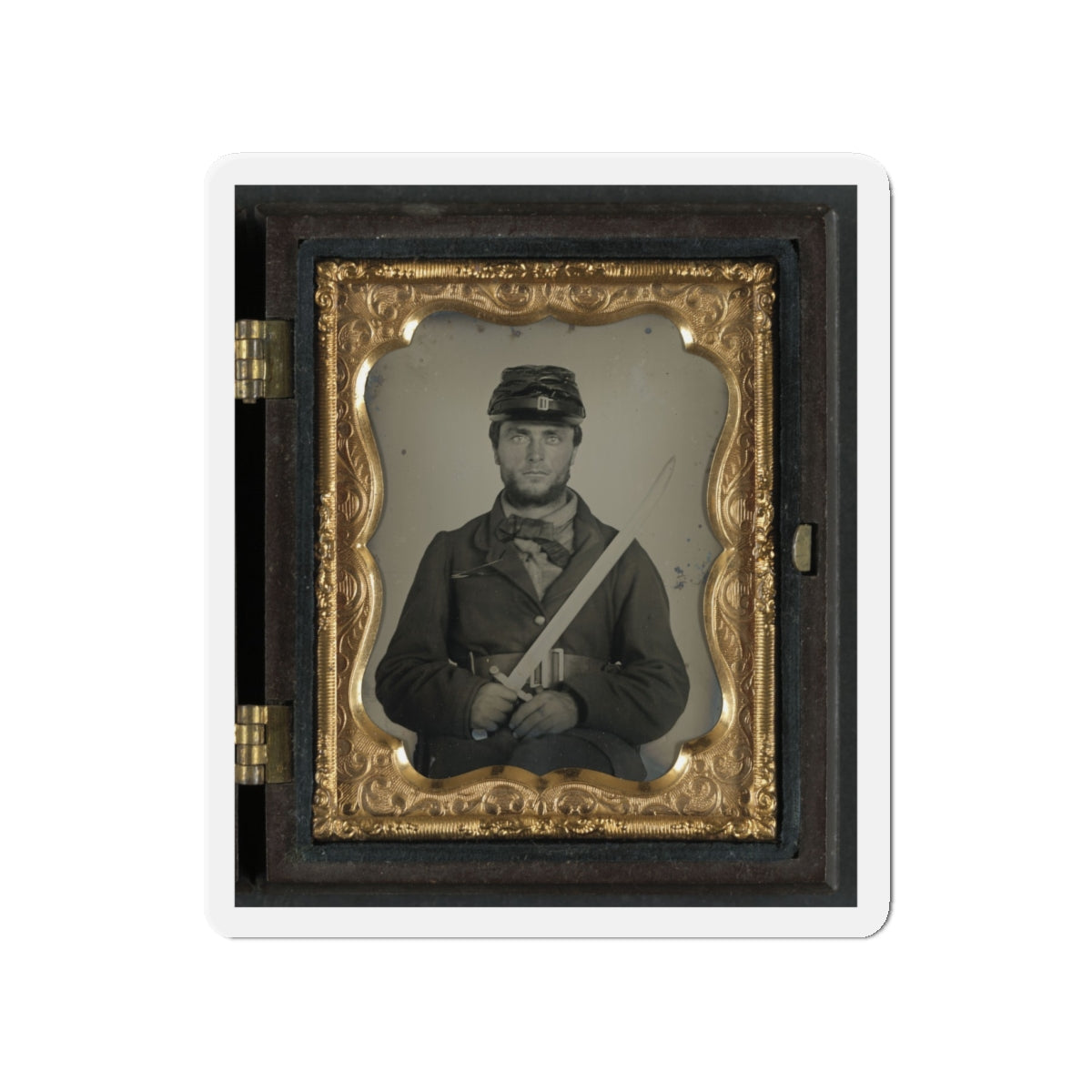 Unidentified Soldier In Union Rifleman Uniform With Saber Bayonet (U.S. Civil War) Refrigerator Magnet-4" x 4"-The Sticker Space