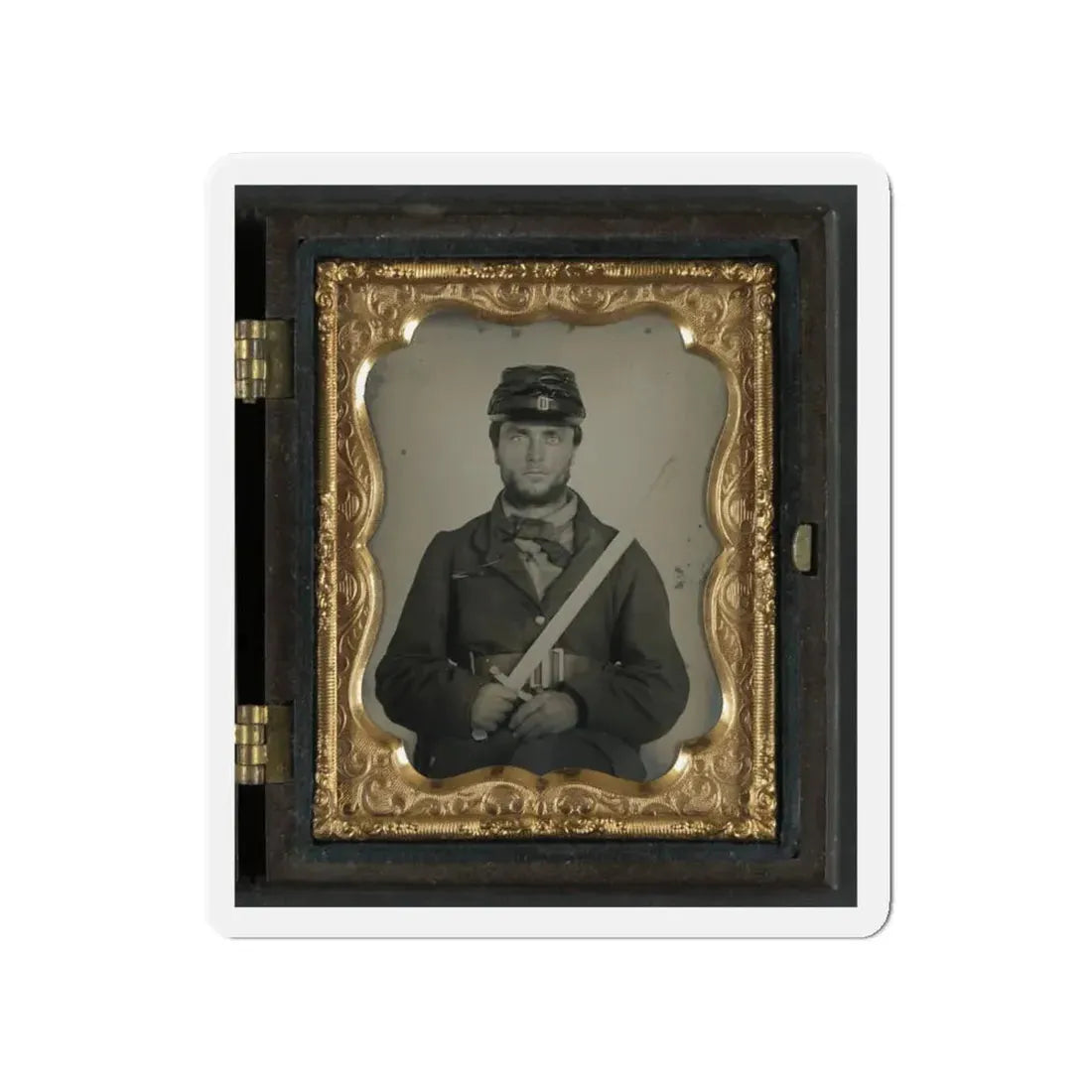 Unidentified Soldier In Union Rifleman Uniform With Saber Bayonet (U.S. Civil War) Refrigerator Magnet 4 Inch Die-Cut - The Sticker Space