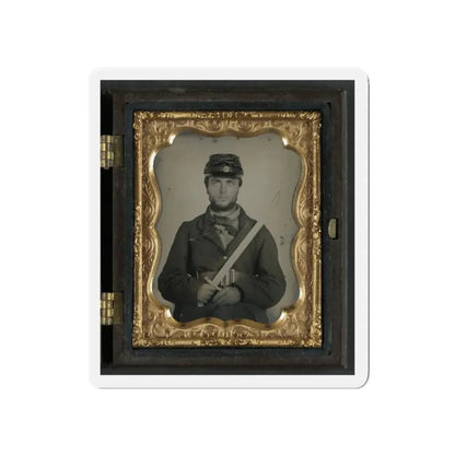Unidentified Soldier In Union Rifleman Uniform With Saber Bayonet (U.S. Civil War) Refrigerator Magnet 5 Inch Die-Cut - The Sticker Space