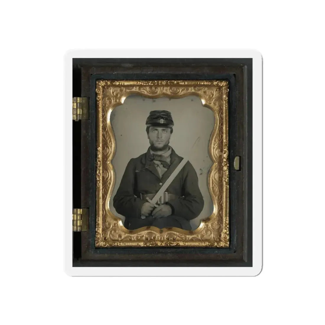 Unidentified Soldier In Union Rifleman Uniform With Saber Bayonet (U.S. Civil War) Refrigerator Magnet 6 Inch Die-Cut - The Sticker Space